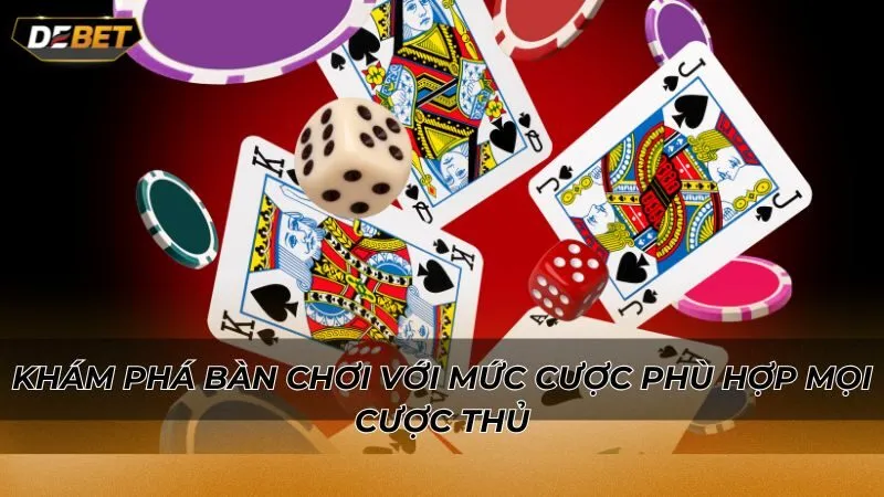 Khám phá bàn chơi với mức cược phù hợp mọi cược thủ